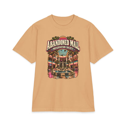 Khaki Shaka Wear heavyweight T-shirt with Abandoned Mall Preservation Society abandoned mall artwork.