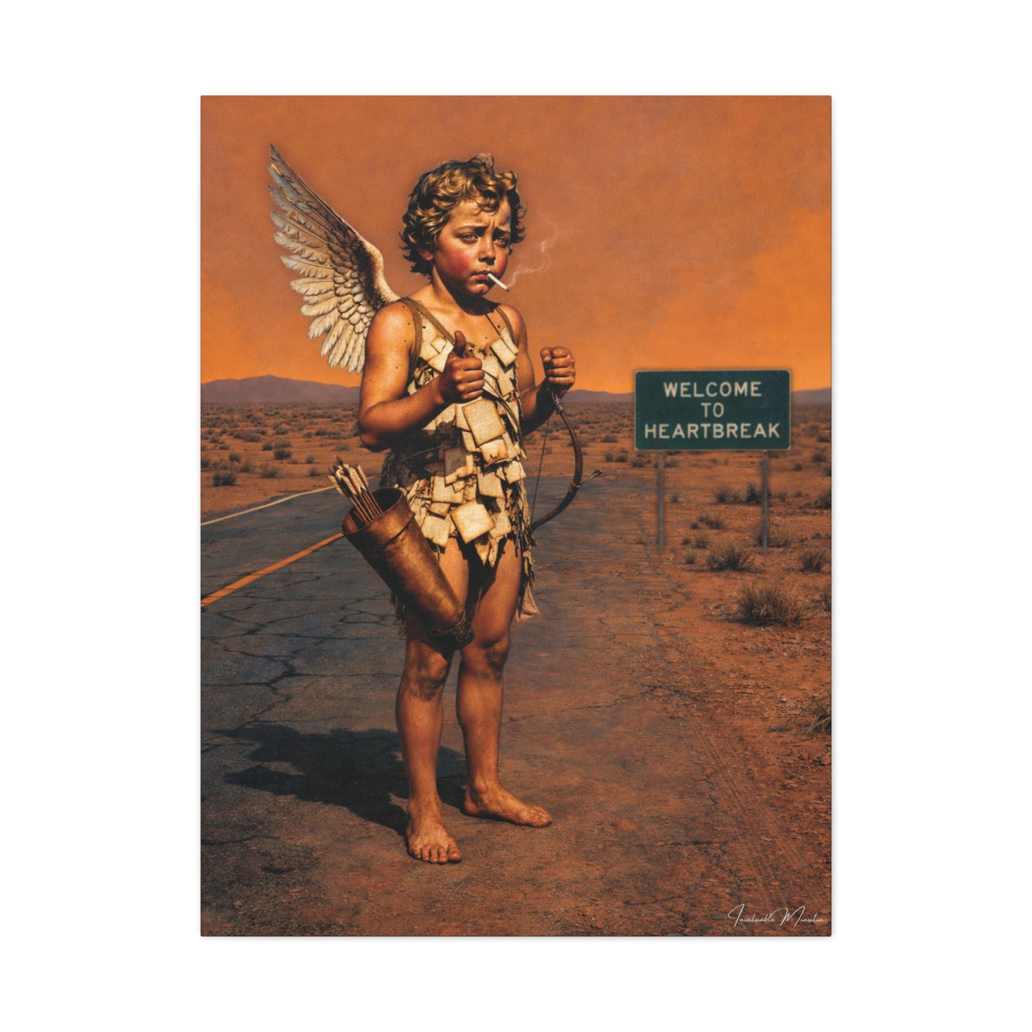 Welcome to Heartbreak – Nostalgic Americana Canvas Wall Art