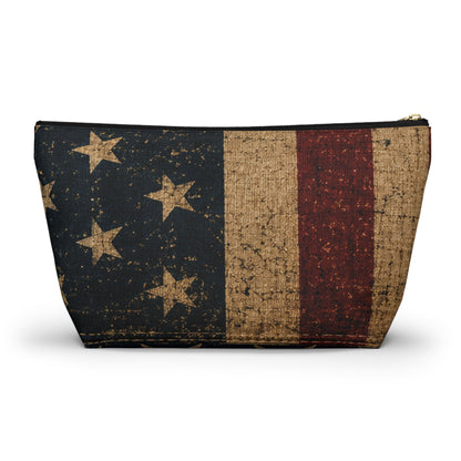 Vintage American Flag Accessory Pouch Pencil Pouch Makeup
