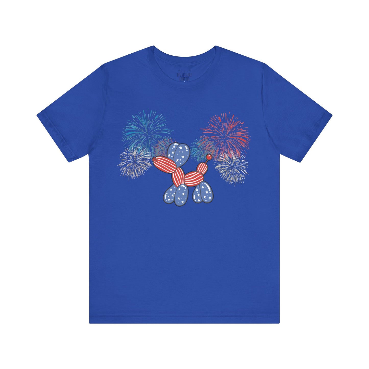 Patriotic Balloon Animal Tee, Fourth of July Shirt, Independence Day Apparel, Fireworks Unisex T-shirt, Bella + Canvas