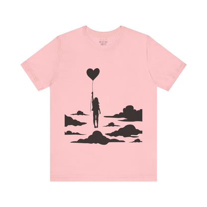 🎈 Up and Away Tee – Heart Balloon Silhouette