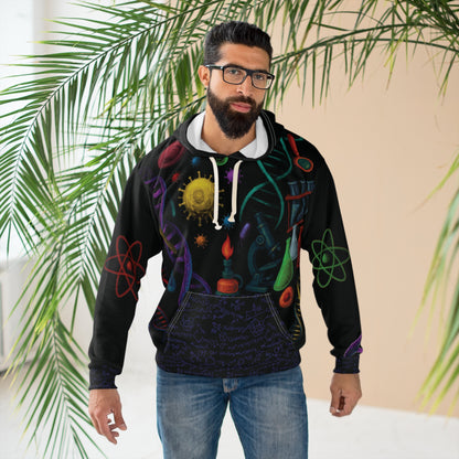 Artistic DNA Science Theme Unisex Pullover Hoodie, Ideal for Science Lovers, Gifts for Students - ALL Over Print