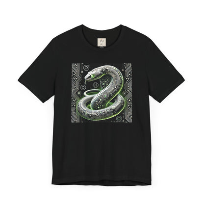 Cyber Snake Unisex Short Sleeve Tee - Futuristic Design for Tech Enthusiasts