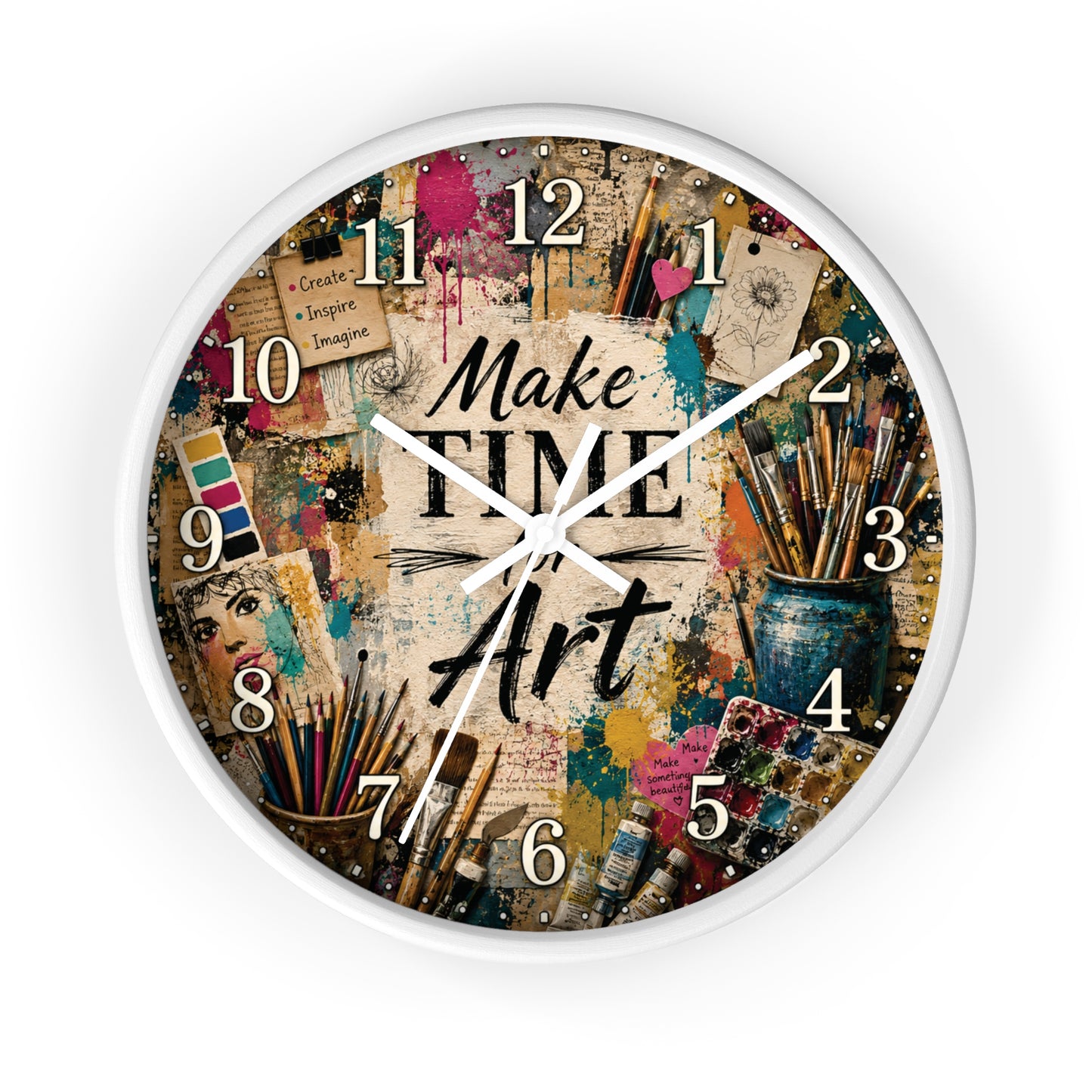 Make Time for Art Wall Clock | Art Teacher Classroom Decor