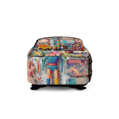 “Childhood Memories” – Nostalgic Toy Print Bag - White