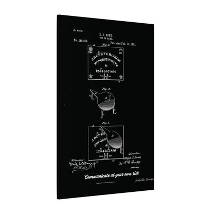 Ouija Board Patent Print (1891) – Gothic Spirit Board Canvas Wall Art