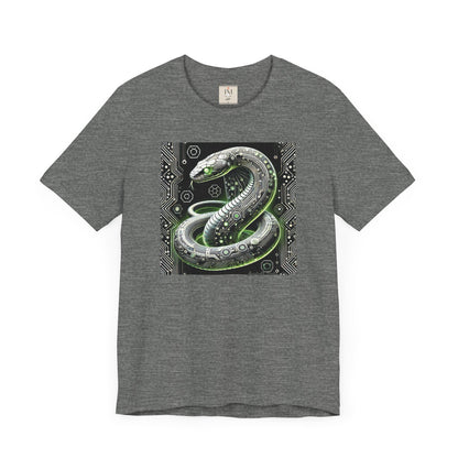 Cyber Snake Unisex Short Sleeve Tee - Futuristic Design for Tech Enthusiasts