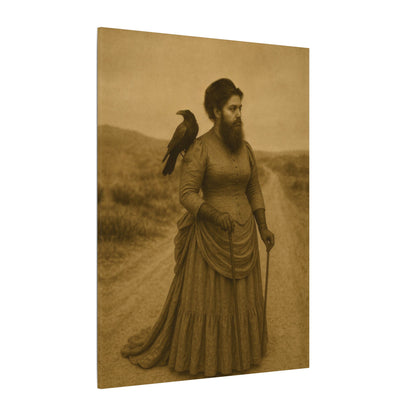 Bearded Lady with Crow – Matte Canvas Print (Gallery-Wrapped) 0.75"