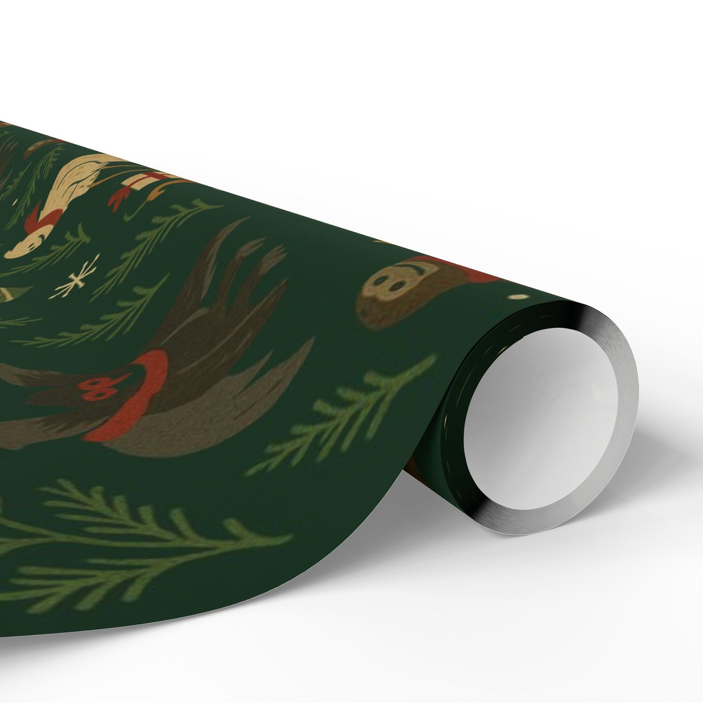Cryptid Christmas Parade – Luxury Holiday Wrapping Paper, Folk-Art Bigfoot & Mothman Gift Wrap, 30" Roll (Matte/Gloss)