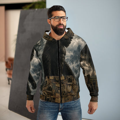 Bigfoot Encounter All Over Print Zip Hoodie