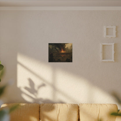 Apocalyptic Playground Canvas Print – Dark Surreal Landscape Wall Art – Post-Apocalyptic Home Décor