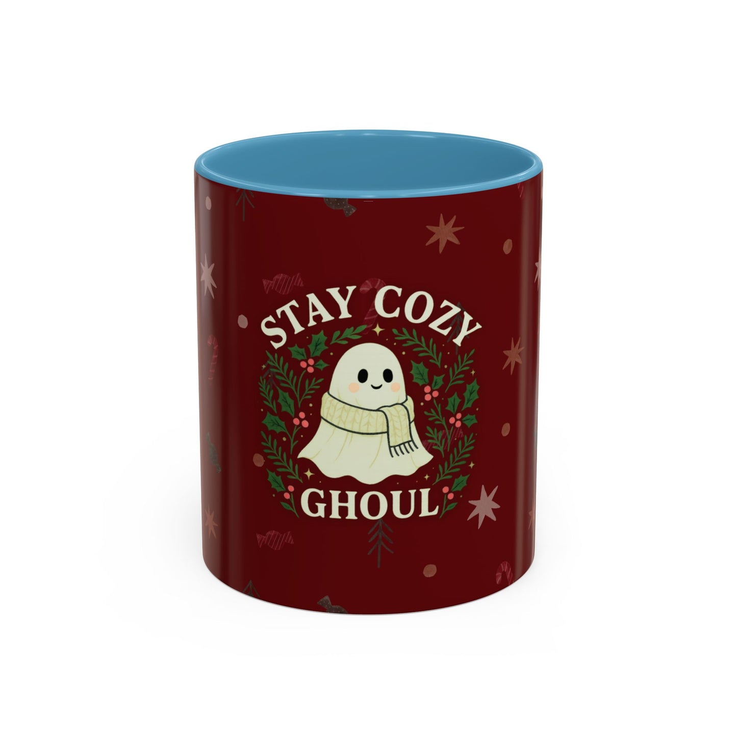 Stay Cozy Ghoul Ghost Holiday Coffee Mug – Funny Cute Christmas Accent Mug