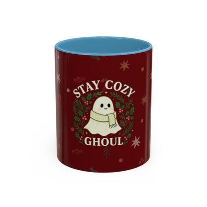Stay Cozy Ghoul Ghost Holiday Coffee Mug – Funny Cute Christmas Accent Mug
