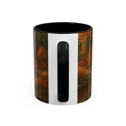 Bigfoot River Scene Mug | Autumn Wilderness Accent Coffee Mug (11oz/15oz)