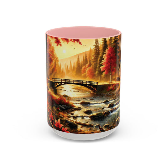 Cozy Autumn Cabin Mug | Fall Vibes Accent Coffee Mug (11oz/15oz)