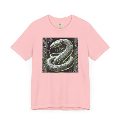 Cyber Snake Unisex Short Sleeve Tee - Futuristic Design for Tech Enthusiasts