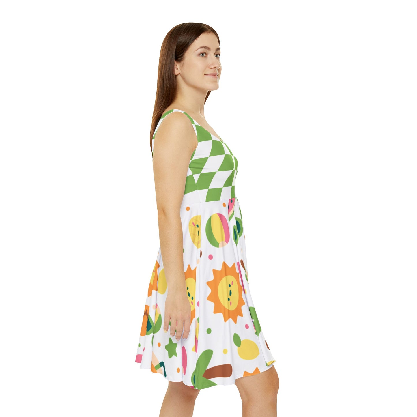 Fruity Summer Festival Skater Dress – Playful Retro Picniccore Skater Dress