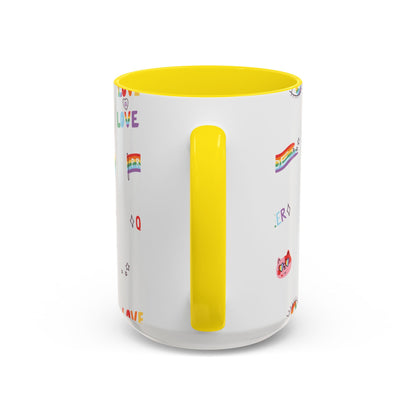 Minimalist Pride Accent Mug | LGBTQ+ Love Ceramic Cup | 11oz & 15oz