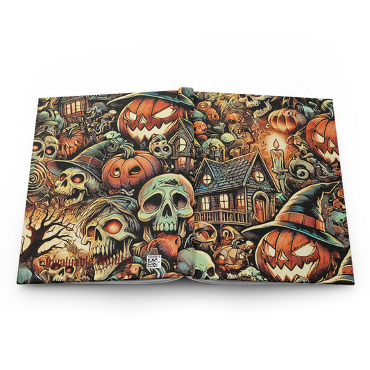 Haunted Harvest Halloween Collage Journal | Premium Matte Hardcover Notebook for Writers & Artists (5.75x8”)