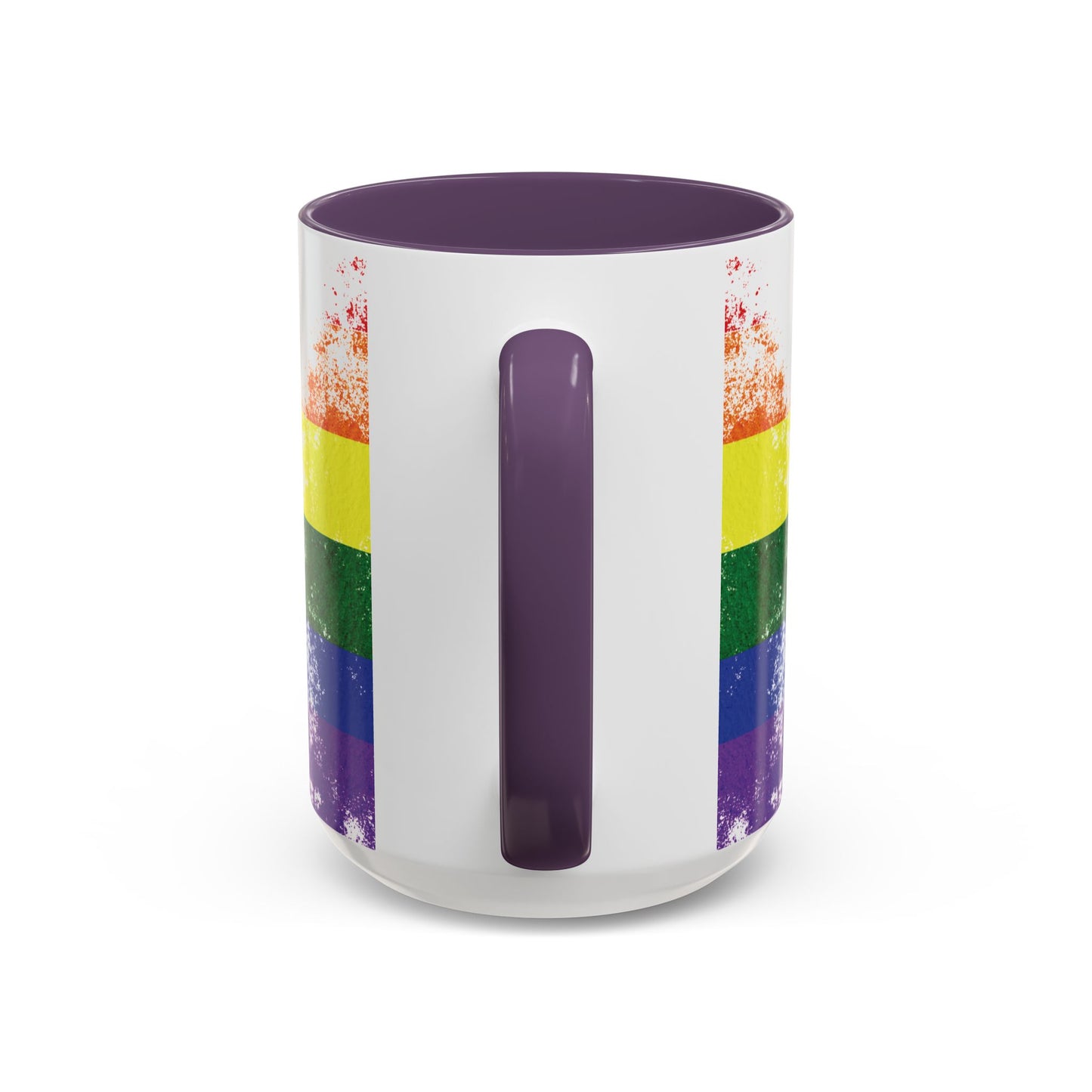 Handprint Heart Pride Mug | Rainbow Splash Ceramic Cup | 11oz & 15oz