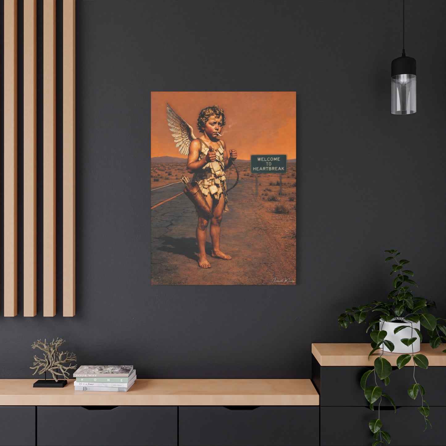 Welcome to Heartbreak – Nostalgic Americana Canvas Wall Art