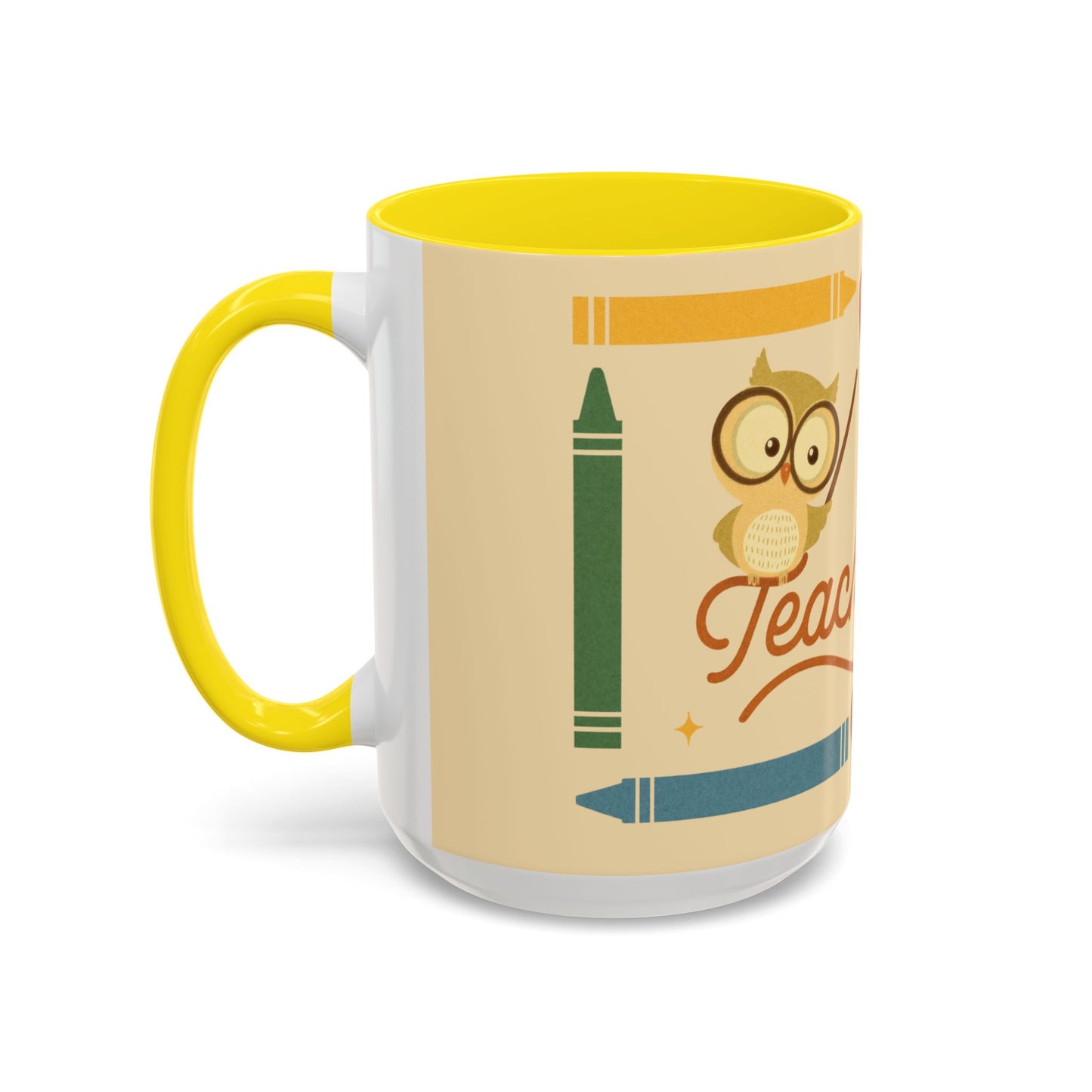 Teach Love Inspire Color Accent Mug (11oz/15oz) – Teacher Gift • Back to School • Durable Ceramic, Dishwasher & Microwave Safe
