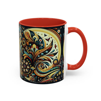 ☕️ Accent Coffee Mug (11, 15oz) – Beautiful Boho Style Graphic 🌿