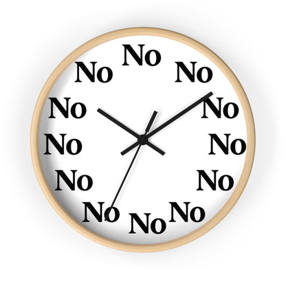 Funny Sarcastic Wall Clock – All Hours Say NO – Boutique 10” Clock for ADHD, Burnout & Passive Aggression Decor