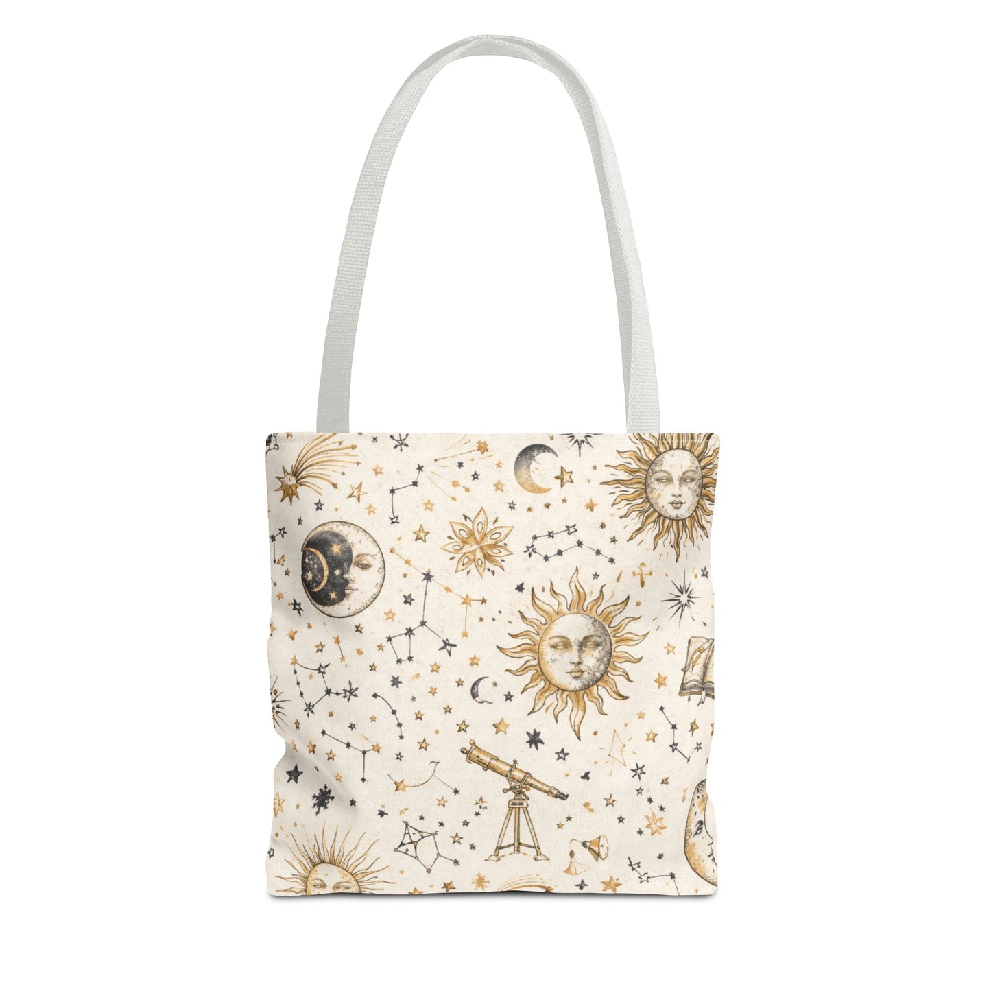 Celestial Sun & Moon Canvas Tote Bag