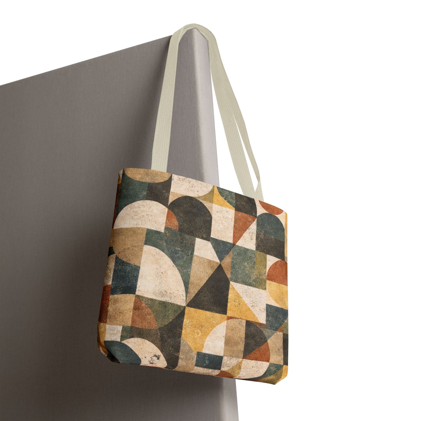 Mid-Century Geometric Canvas Tote Bag