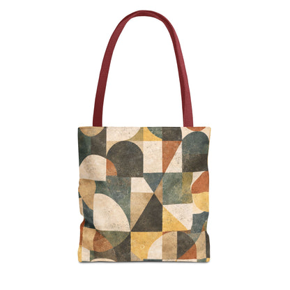 Mid-Century Geometric Canvas Tote Bag