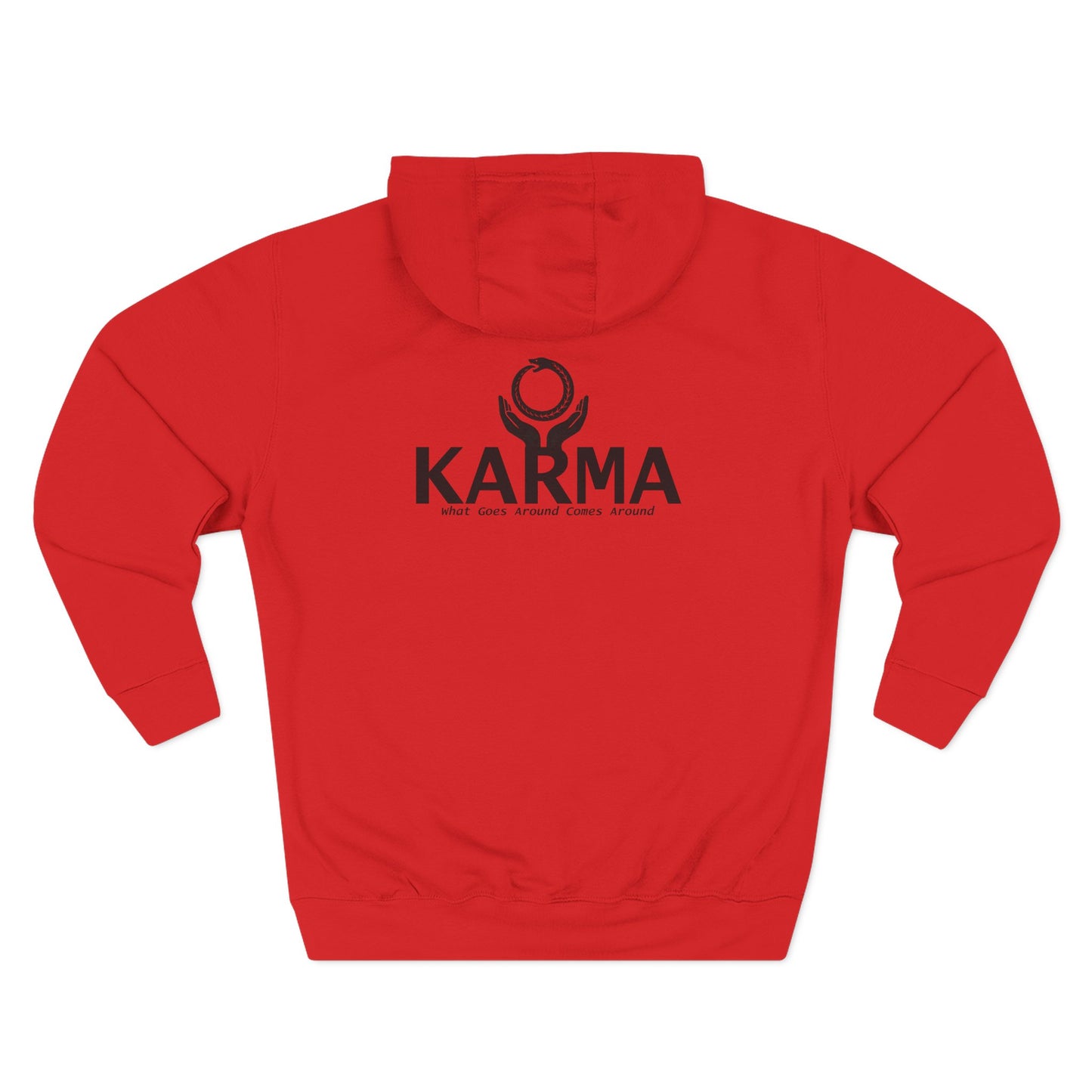 Karma Hoodie — “What Goes Around Comes Around” Minimalist Spiritual Quote Hoodie (Lane Seven Premium Fleece)