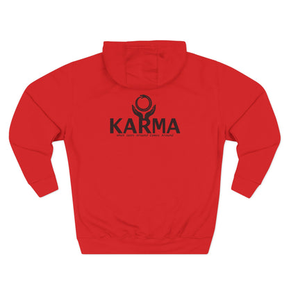 Karma Hoodie — “What Goes Around Comes Around” Minimalist Spiritual Quote Hoodie (Lane Seven Premium Fleece)