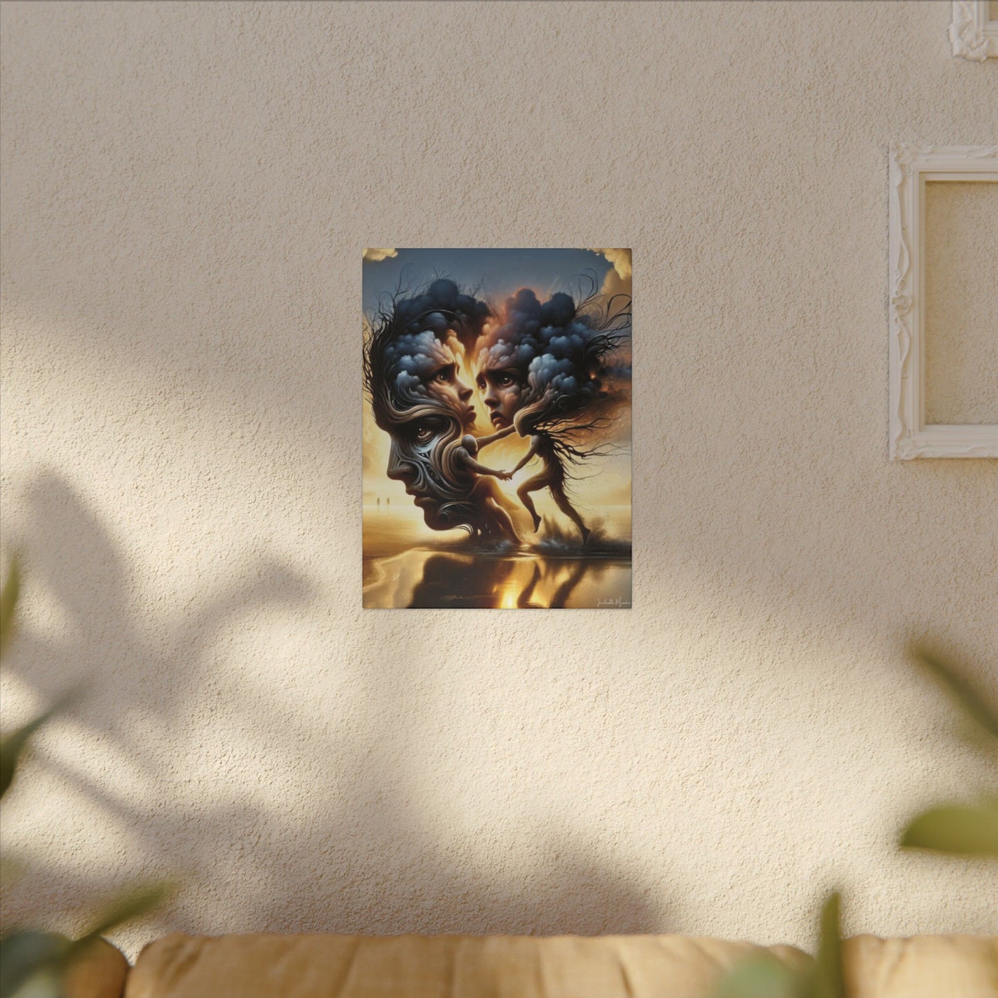 The Insatiable Lovers – Surreal Fantasy Canvas Wall Art | Premium Stretched Print