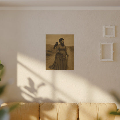 Bearded Lady with Crow – Matte Canvas Print (Gallery-Wrapped) 0.75"