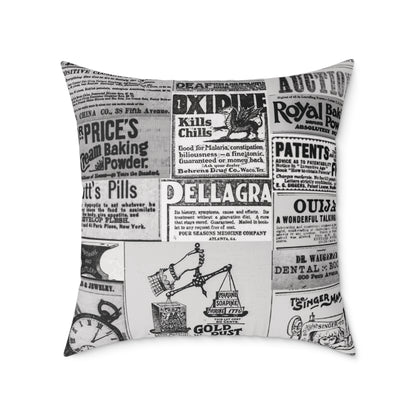 Occult Americana – Vintage Ads Collage Art - CanvasThrow Pillow