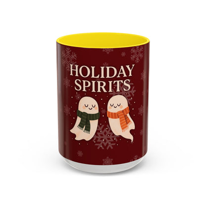 Holiday Spirits Ghost Mug – Cute Christmas Coffee Cup (11oz & 15oz, High-Gloss Accent Colors)