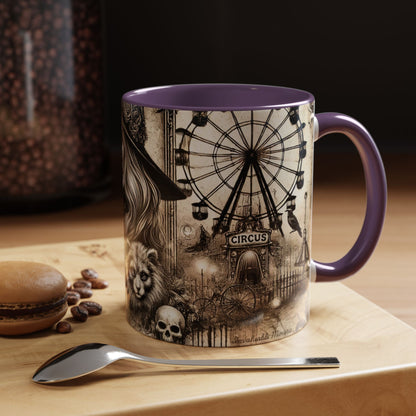 Creepy Circus Witch Mug | Vintage Halloween Accent Coffee Mug (11oz/15oz)