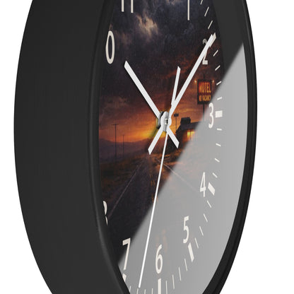Still Here - Desert Motel No Vacancy Road Premium Wall Clock