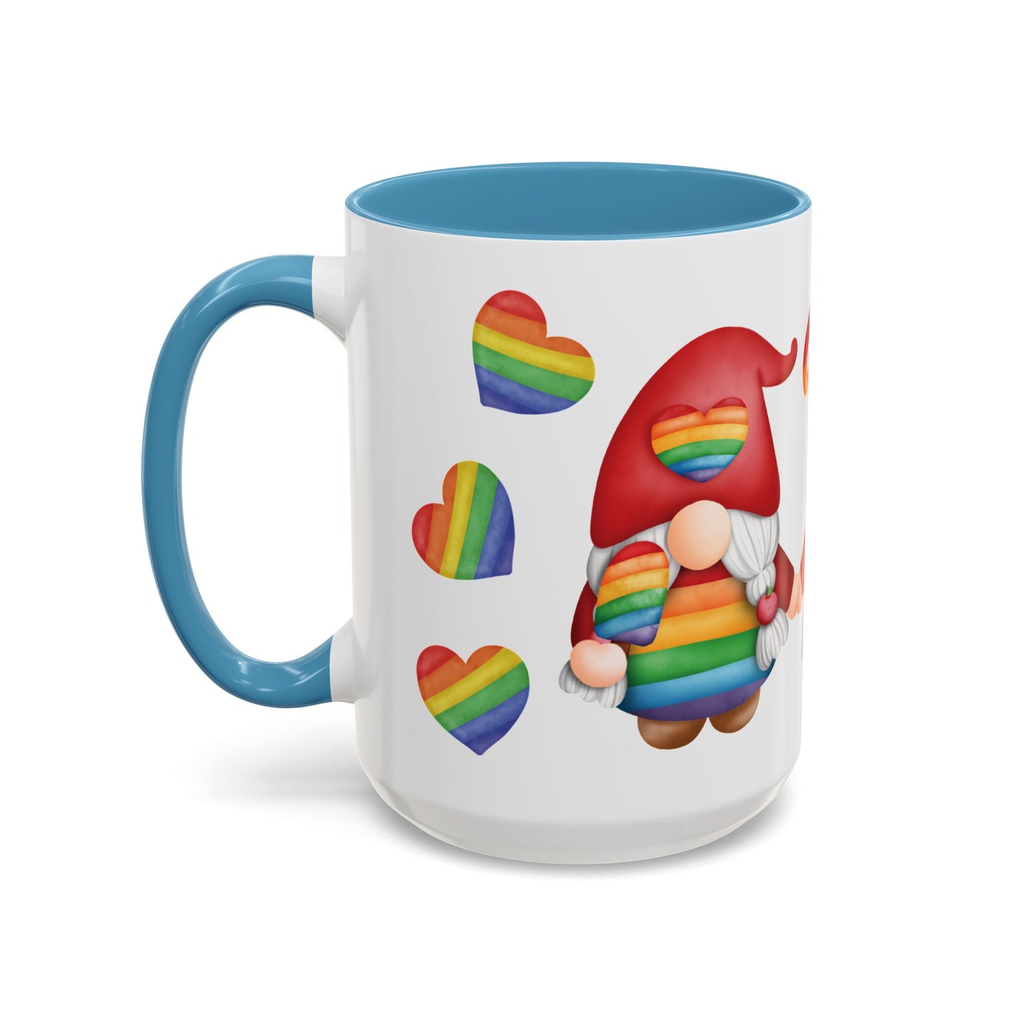 Pride Gnome Accent Mug | Rainbow Love Coffee Cup | 11oz & 15oz