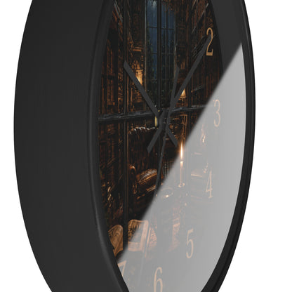 Dark Academia Library Wall Clock