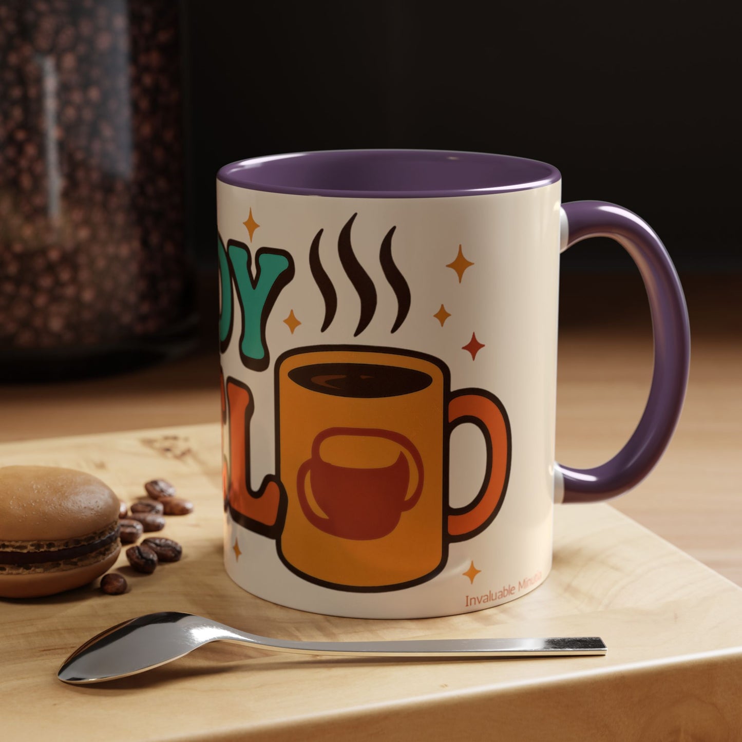 Study Fuel Color Accent Mug (11oz/15oz) – Retro Teacher/Student Coffee Cup • Back to School • Durable Ceramic