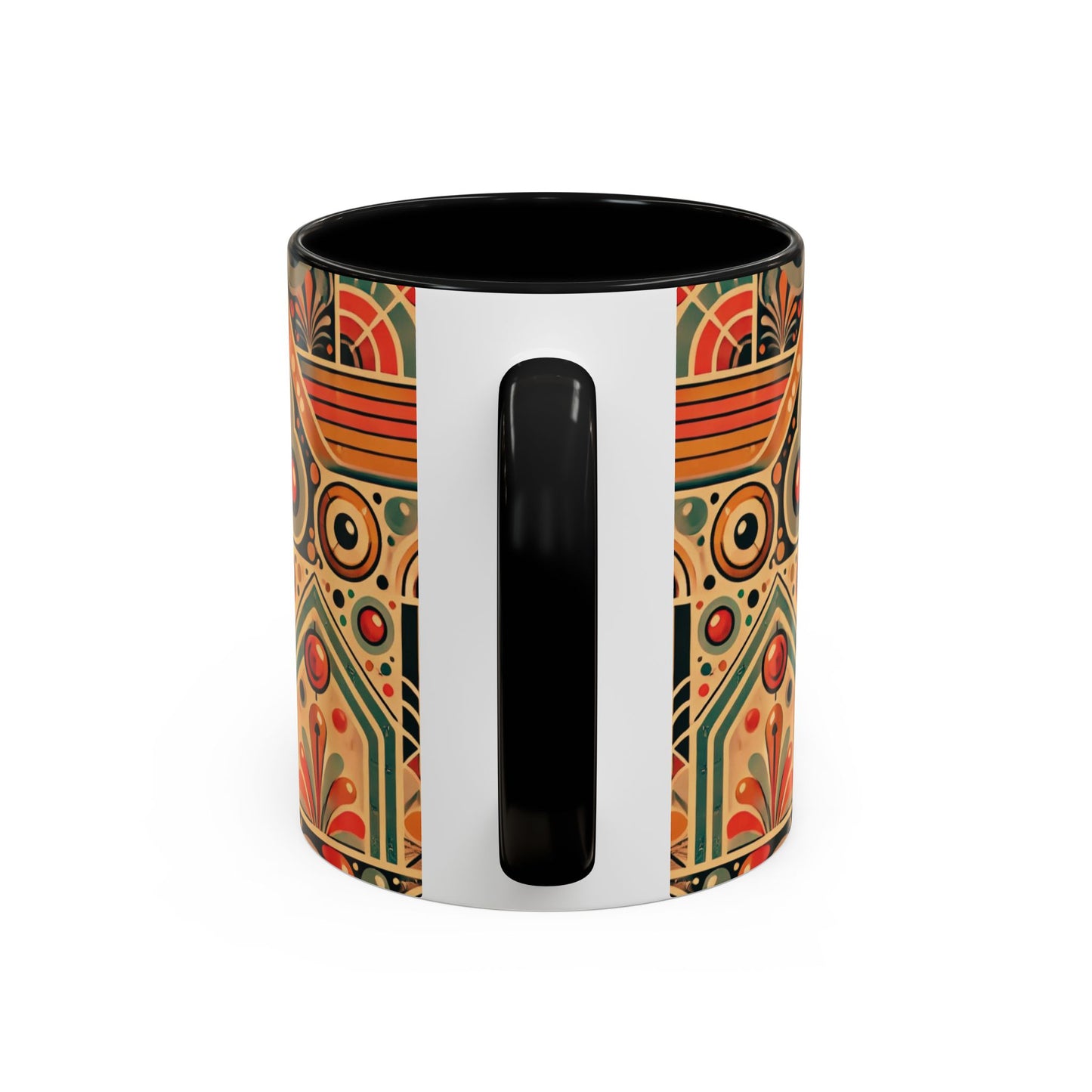 🌿 Retro Boho Accent Coffee Mug | 11oz & 15oz Ceramic Cup | Custom Colors Available