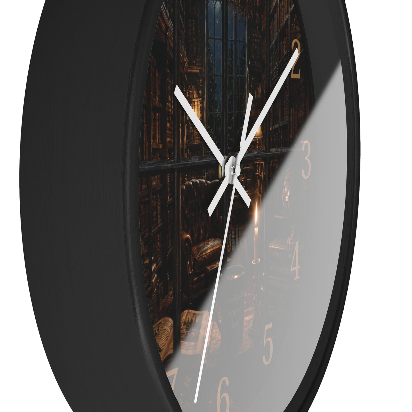 Dark Academia Library Wall Clock