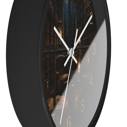 Dark Academia Library Wall Clock