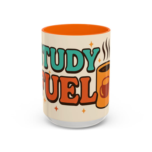 Study Fuel Color Accent Coffee Mug (11oz/15oz) - Durable Ceramic