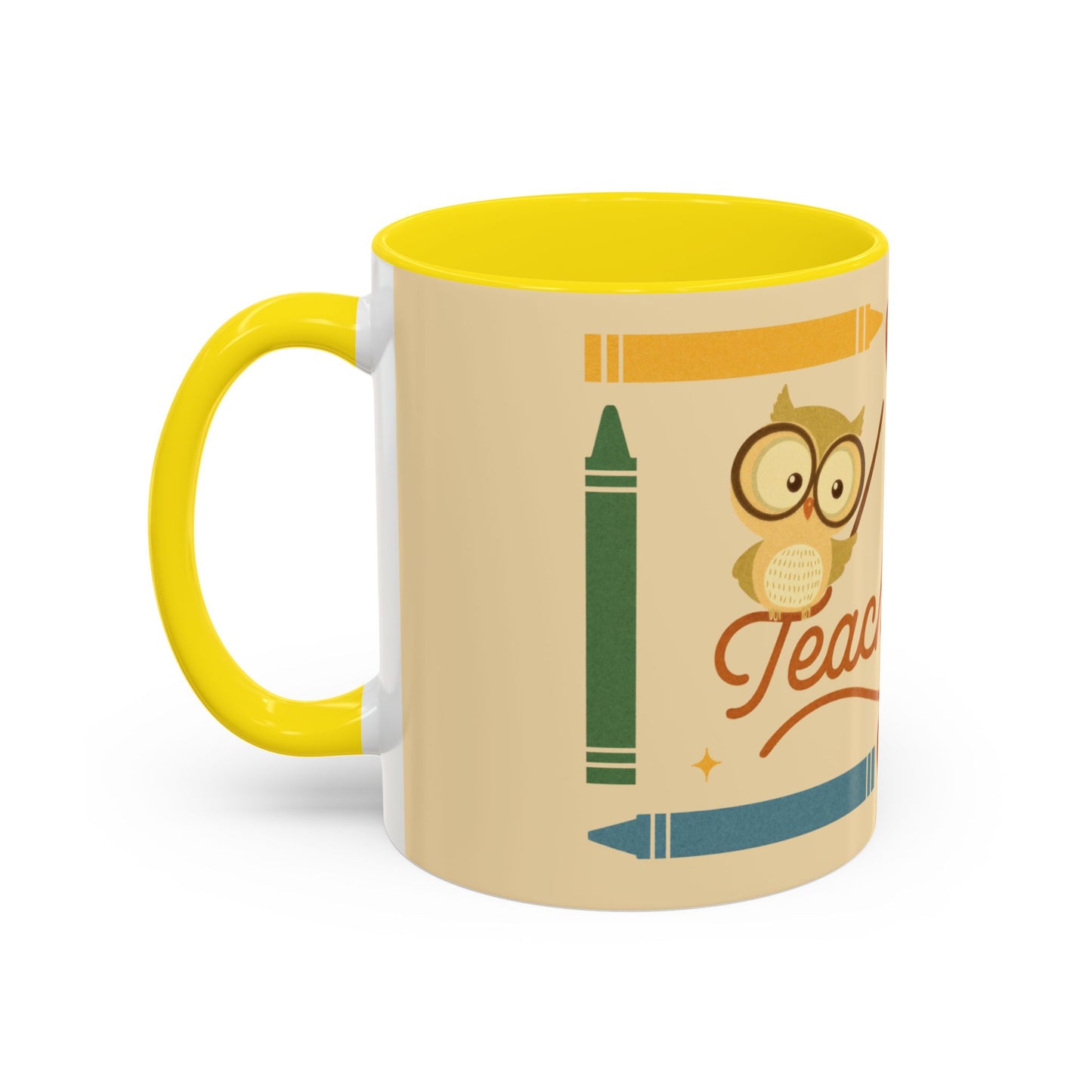 Teach Love Inspire Color Accent Mug (11oz/15oz) – Teacher Gift • Back to School • Durable Ceramic, Dishwasher & Microwave Safe
