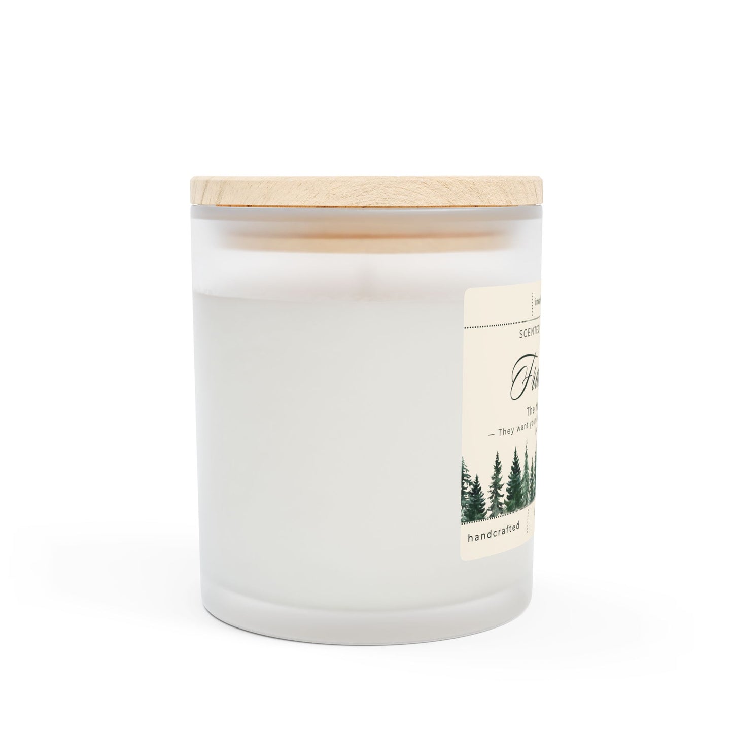11oz Frosted Glass Natural Soy Wax Candle with Wooden Wick – Available in 9 Scents