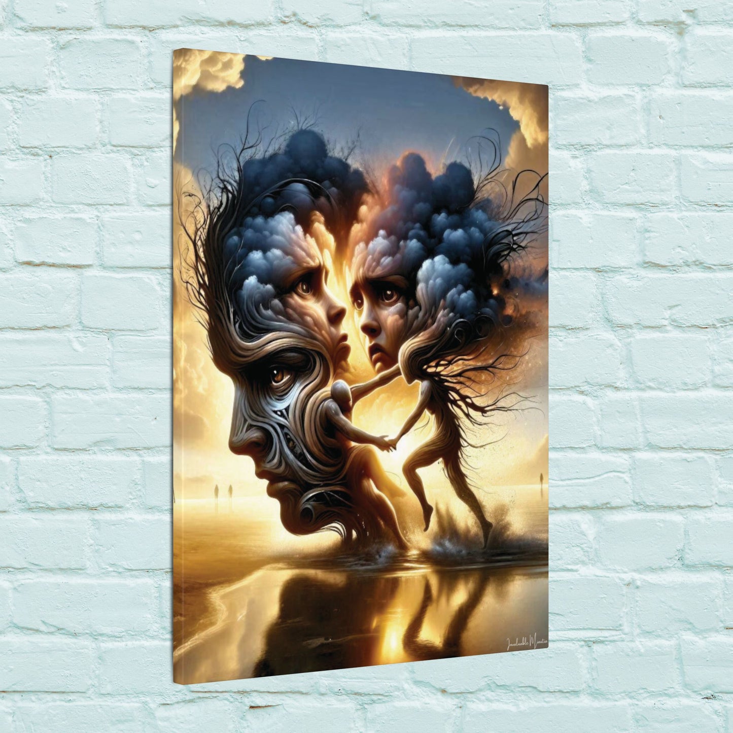 The Insatiable Lovers – Surreal Fantasy Canvas Wall Art | Premium Stretched Print