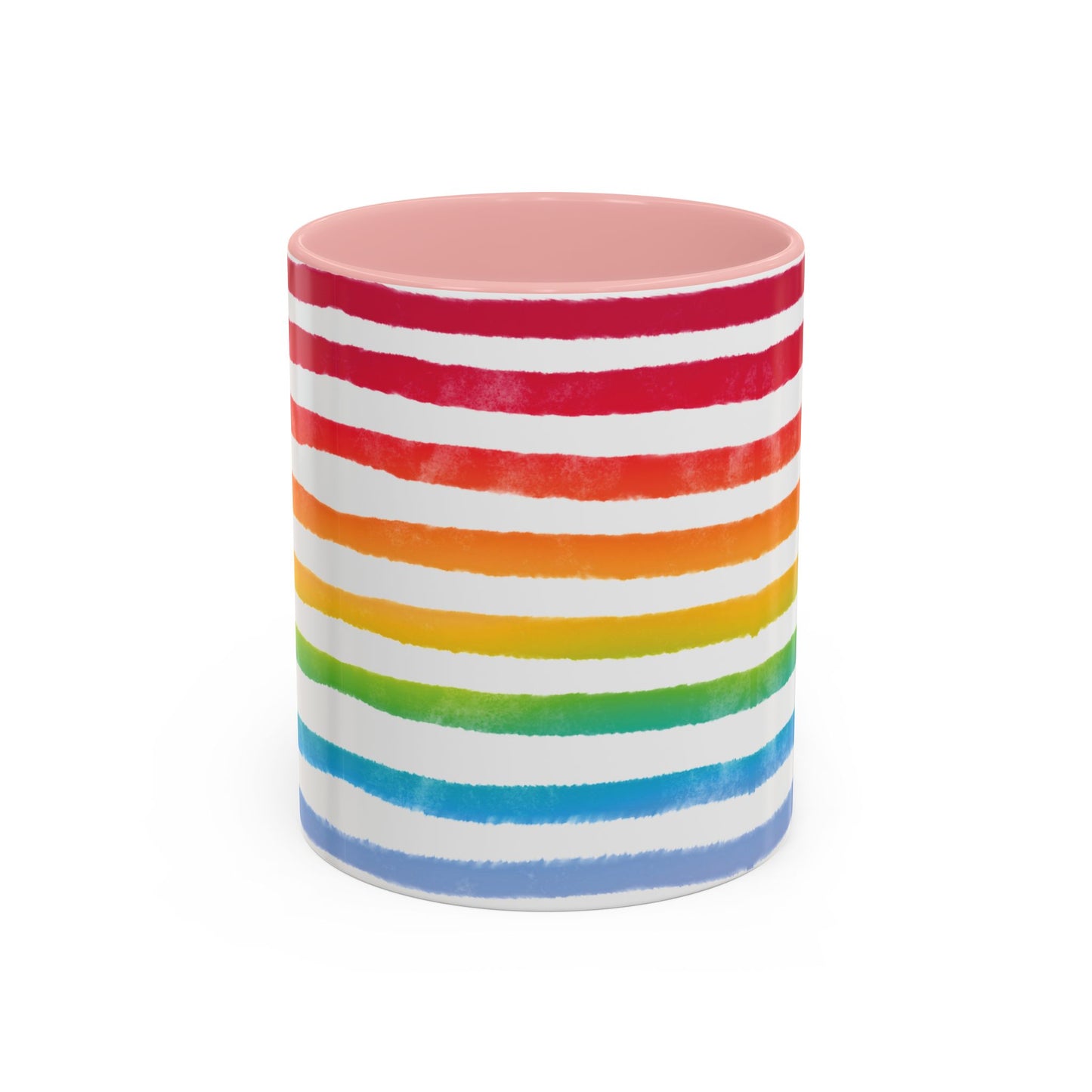 🌈 Bold Rainbow Stripes Pride Mug | 11oz/15oz | Purple Accent